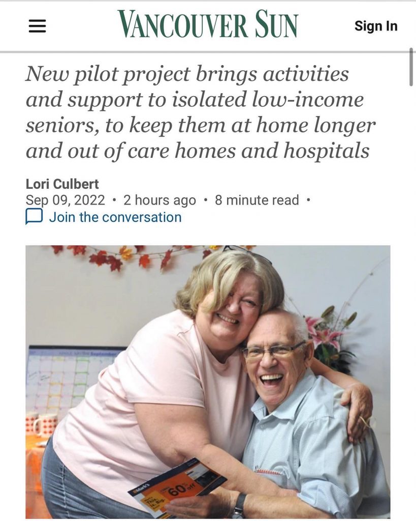 New pilot project supports isolated low-income seniors